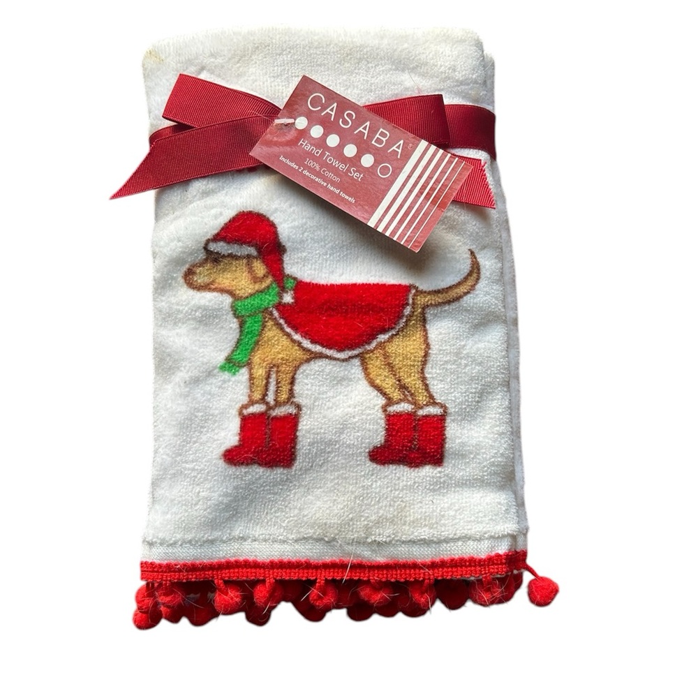 Casaba Holiday Dog Hand Towels